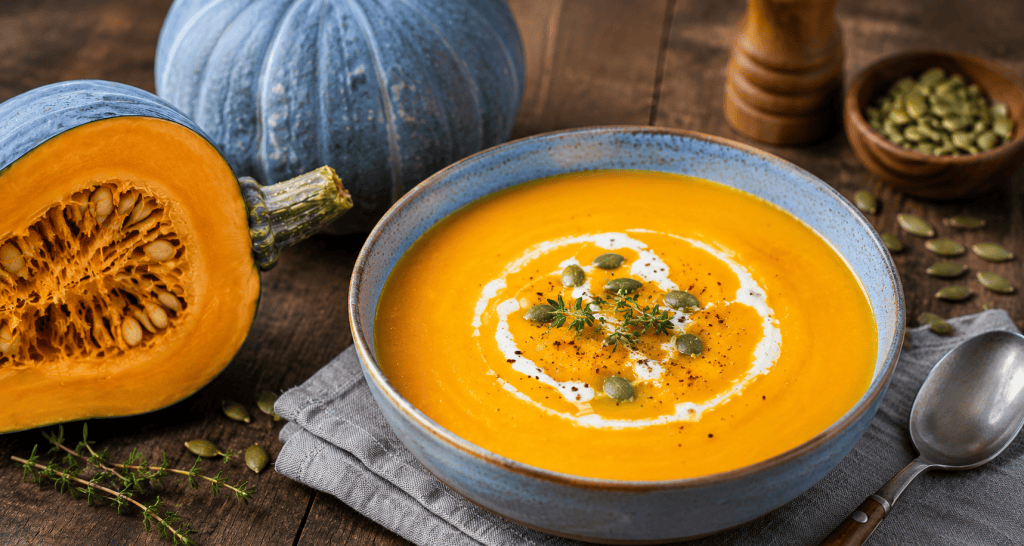 velouté de courge bleue de Hongrie