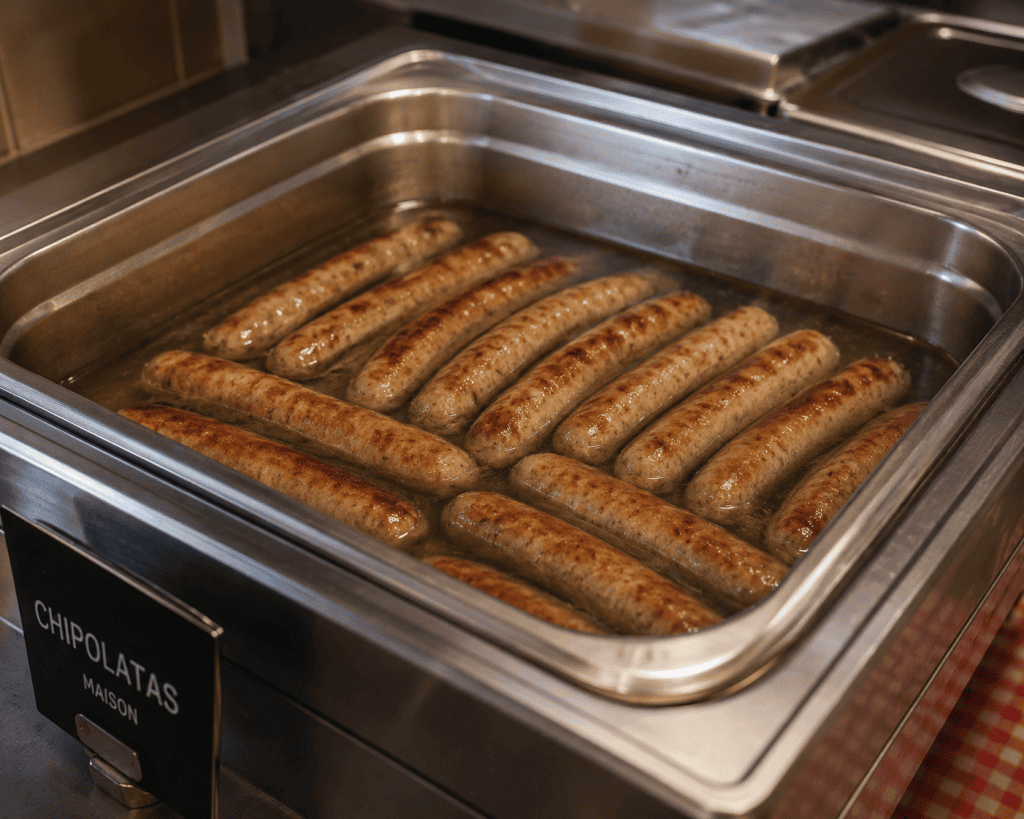 chipolatas au bain marie